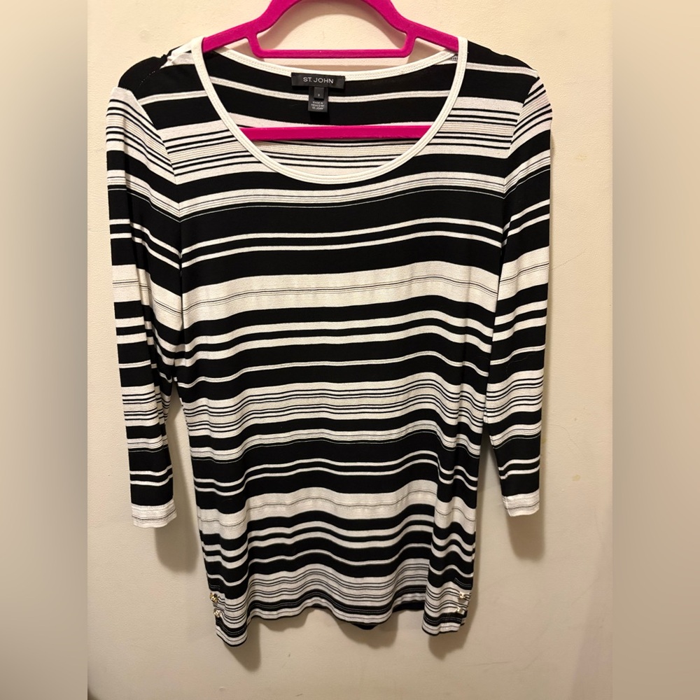 St John tunic 3/4 sleeve button detail top size‎ small